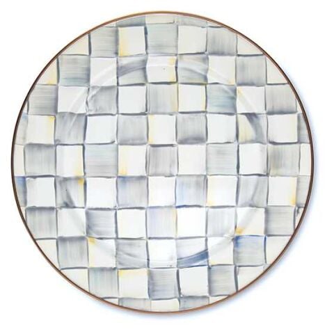 Sterling Check Enamel Charger Plate
