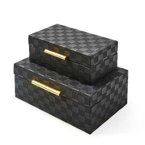 Black Faux Leather Large Box