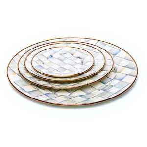 Sterling Check Enamel Salad/Dessert Plate