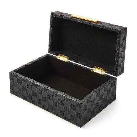 Black Faux Leather Large Box