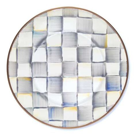 Sterling Check Enamel Salad Dessert Plate
