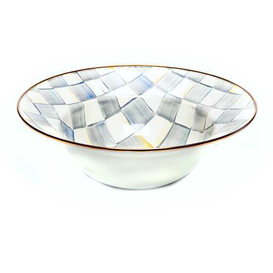 Sterling Check Enamel Serving Bowl