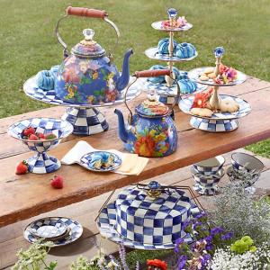 Royal Check Enamel Two Tier Sweet Stand