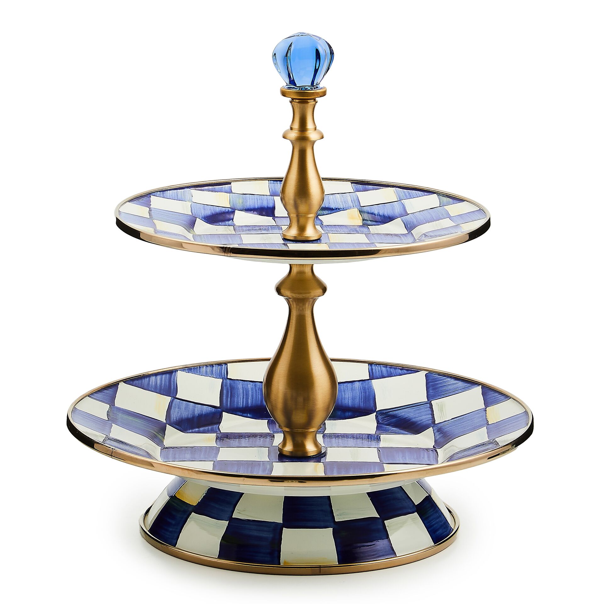 Royal Check Enamel Two Tier Sweet Stand