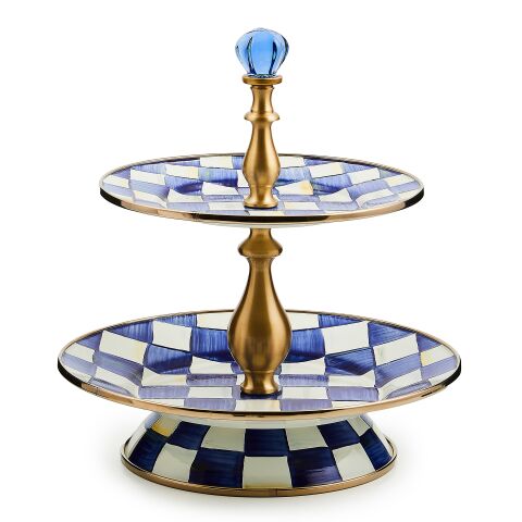 Royal Check Enamel Two Tier Sweet Stand