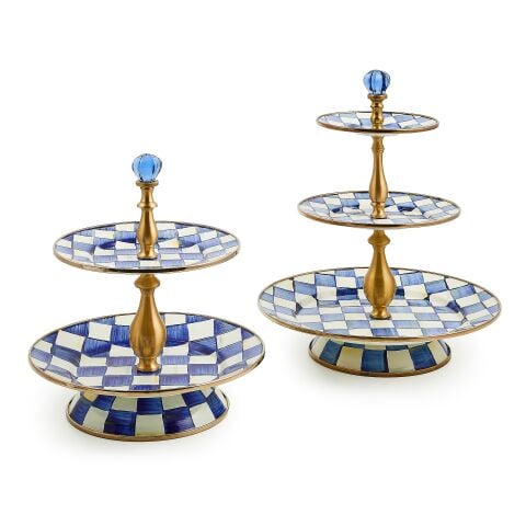 Royal Check Enamel Two Tier Sweet Stand