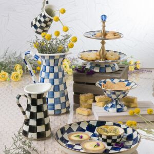 Royal Check Enamel Two Tier Sweet Stand