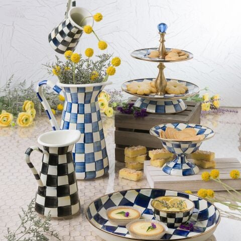 Royal Check Enamel Two Tier Sweet Stand