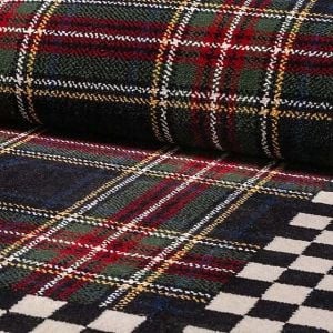 Black Stewart Tartan Rug - 5'1'' x 8'2''