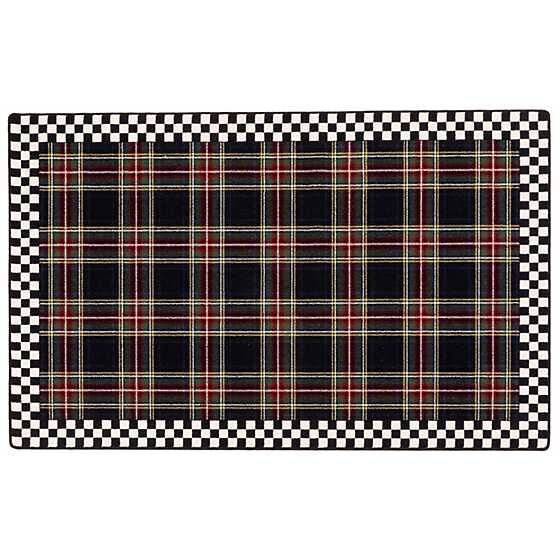Black Stewart Tartan Rug - 5'1'' x 8'2''