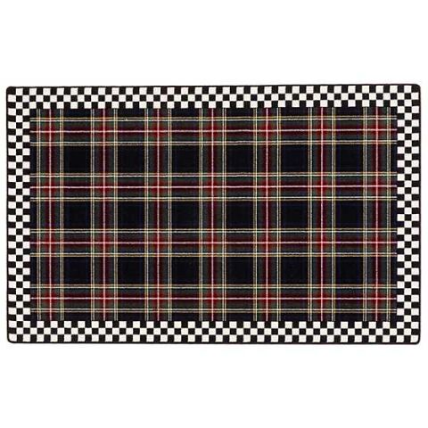 Black Stewart Tartan Rug - 5'1'' x 8'2''