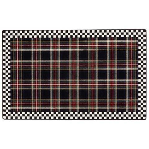 Black Stewart Tartan Rug - 53 cm x 85 cm
