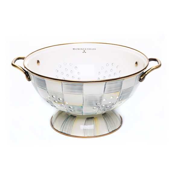 Sterling Check Enamel Colander - Large