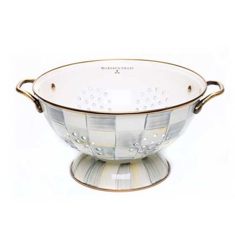 Sterling Check Enamel Colander - Large