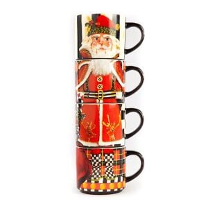 Santa Nutcracker Stacking Mugs - Set of 4