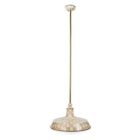 Mocha Check 18'' Barn Pendant