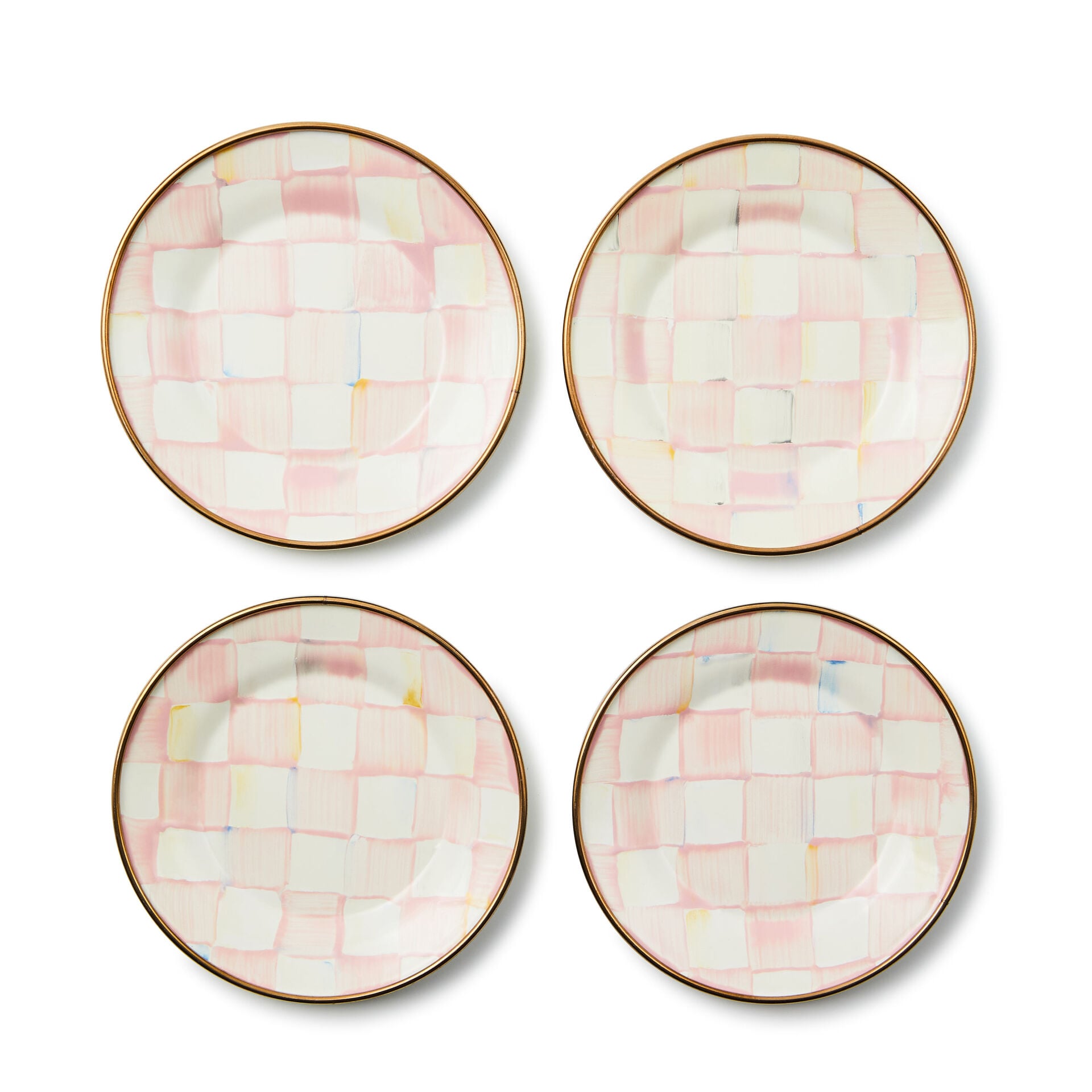 Rosy Check Appetizer Plates Set of 4