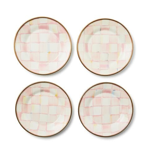 Rosy Check Appetizer Plates, Set of 4