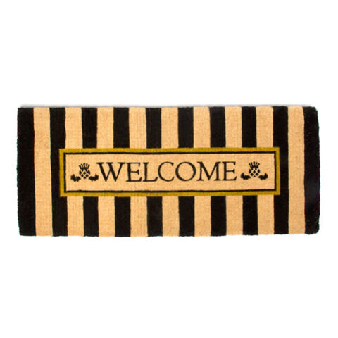 Awning Stripe Double Door Welcome Mat