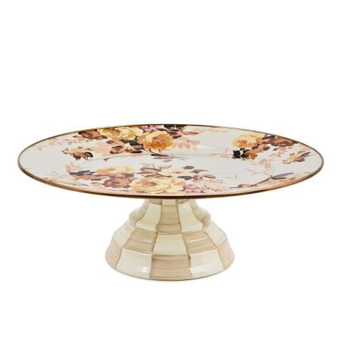 Wild Rose White Large Pedestal Platter