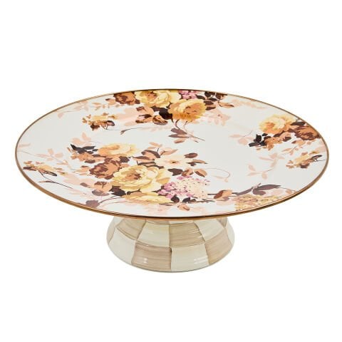 Wild Rose White Large Pedestal Platter