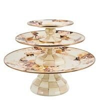Wild Rose White Large Pedestal Platter