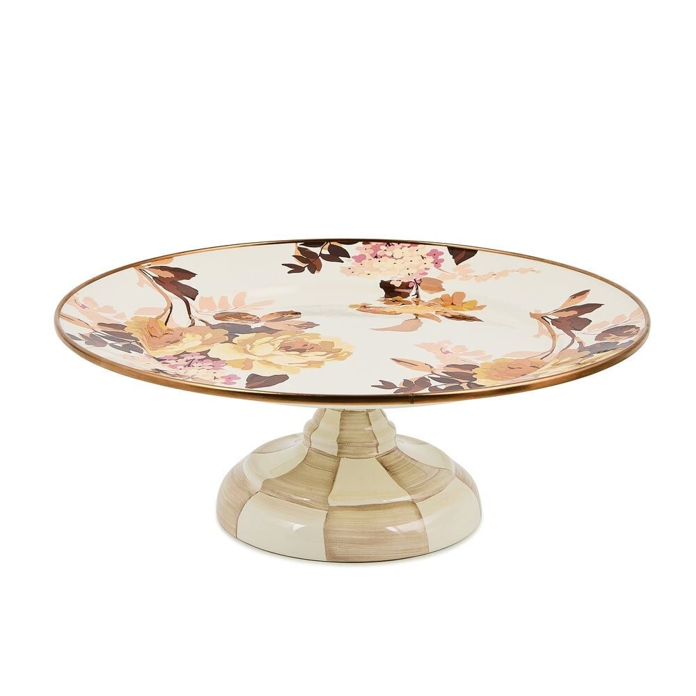 Wild Rose White Small Pedestal Platter