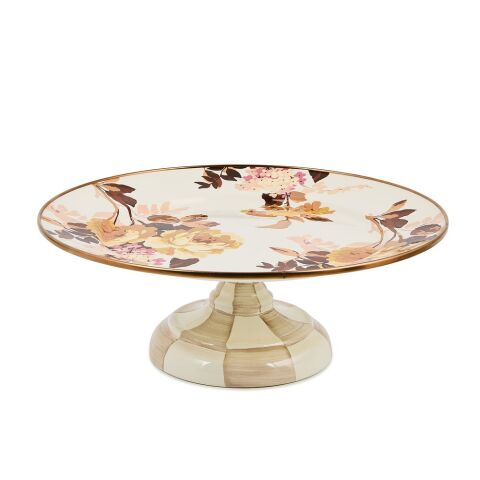 Wild Rose White Small Pedestal Platter