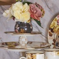 Wild Rose White Small Pedestal Platter