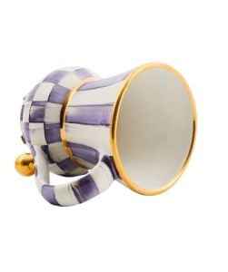 Plum Check Ceramic Mug