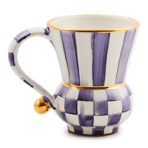 Violet Check Ceramic Mug