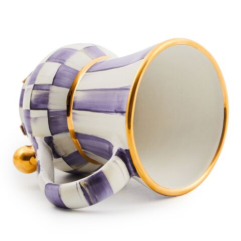 Violet Check Ceramic Mug