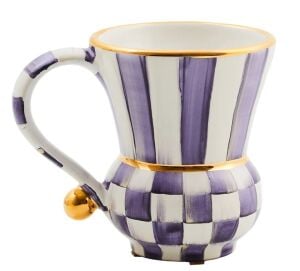 Plum Check Ceramic Mug