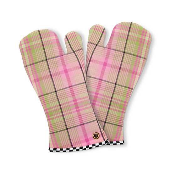 Spring Tartan Oven Mitts - Set of 2