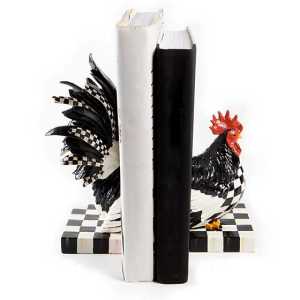 Courtly Check Rooster Book Ends