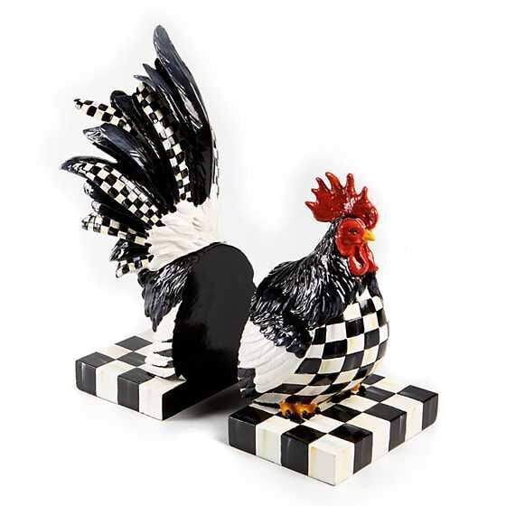 Courtly Check Rooster Book Ends