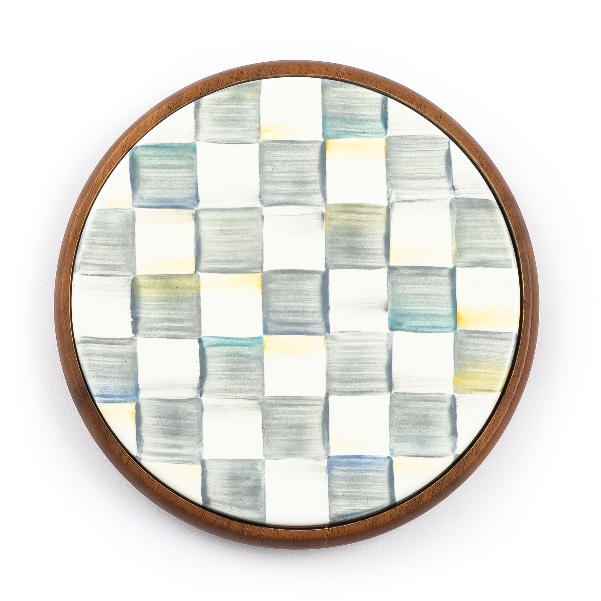 Sterling Check Enamel Trivet