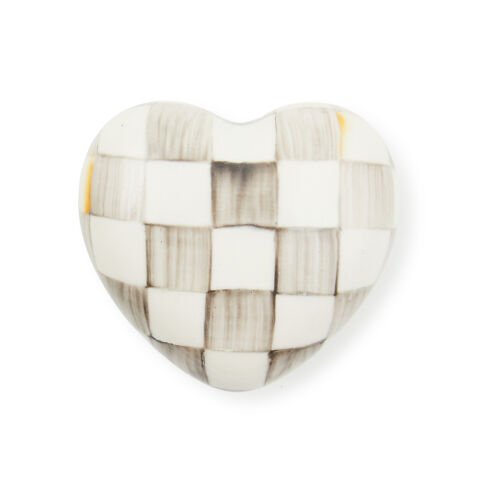 Sterling Check Heart Knob