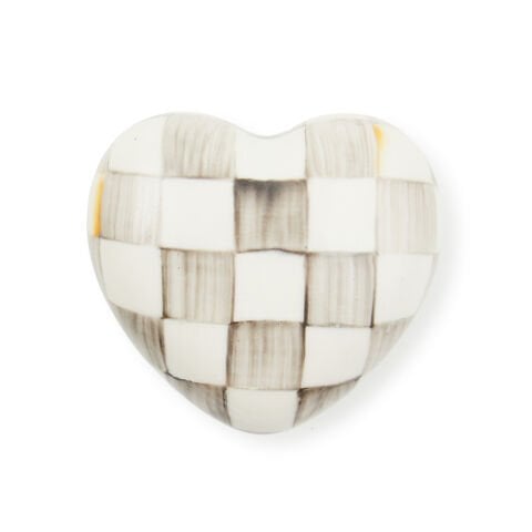 Sterling Check Heart Knob
