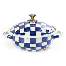 Royal Check Enamel Casserbole - Medium