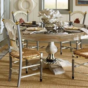 Sterling Check Flower Basket Side Chair