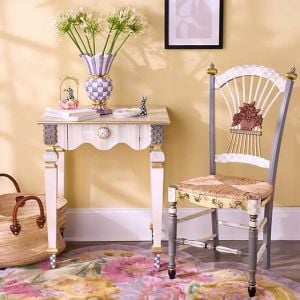 Sterling Check Flower Basket Side Chair