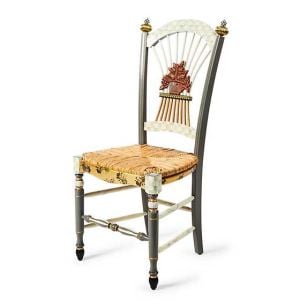 Sterling Check Flower Basket Side Chair