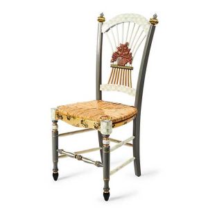 Sterling Check Flower Basket Side Chair
