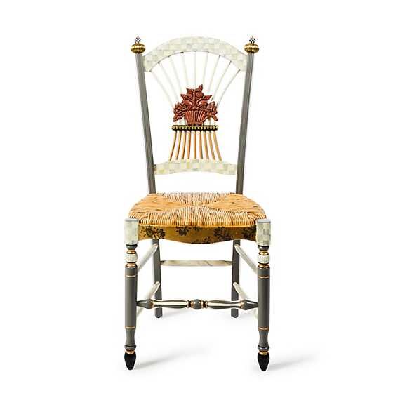 Sterling Check Flower Basket Side Chair