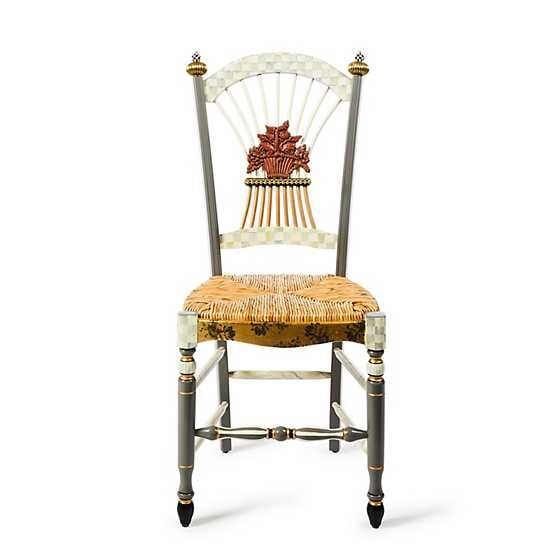 Sterling Check Flower Basket Side Chair