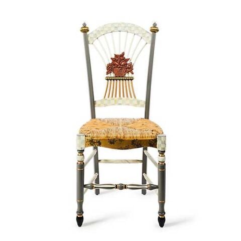 Sterling Check Flower Basket Side Chair