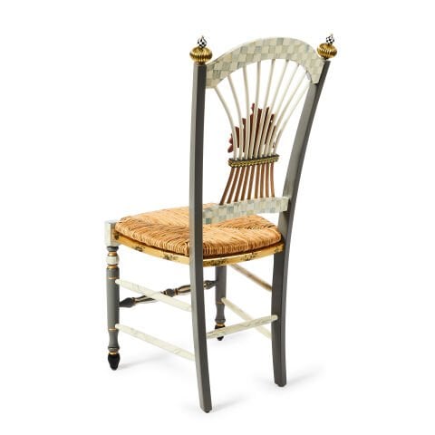 Sterling Check Flower Basket Side Chair