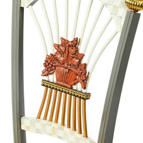 Sterling Check Flower Basket Side Chair