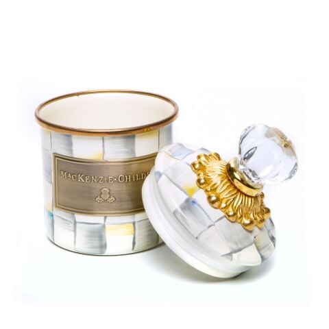 Sterling Check Enamel Canister - Mini